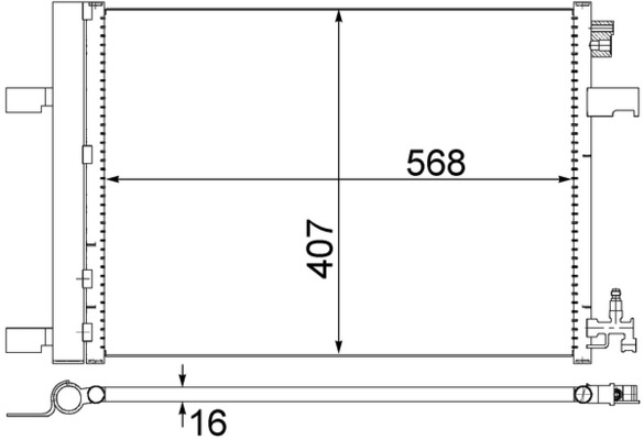 Condensator climatizare (cu uscator) potrivit CHEVROLET CRUZE, ORLANDO; OPEL ASTRA J, ASTRA J GTC, CASCADA, ZAFIRA B, ZAFIRA C 1.3D-1.8LPG 05.09-