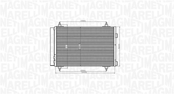 Condensator climatizare (cu uscator) potrivit CITROEN BERLINGO MULTISPACE, BERLINGO MINIVAN, C4, C4 I; PEUGEOT 307, 308 I, PARTNER TEPEE, PARTNER MINIVAN 1.4-2.0D 08.00-