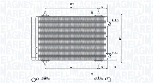 Condensator climatizare (cu uscator) potrivit CITROEN C8, JUMPY II; FIAT SCUDO, ULYSSE; LANCIA PHEDRA; PEUGEOT 807, EXPERT, EXPERT TEPEE 1.6D 2.0D 02.06-