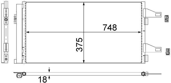 Condensator climatizare (cu uscator) potrivit CITROEN JUMPER II; FIAT DUCATO; OPEL MOVANO C; PEUGEOT BOXER 2.0D-3.0D 04.06-