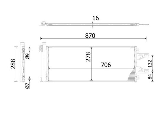 Condensator climatizare (cu uscator) potrivit CITROEN JUMPER II; FIAT DUCATO; PEUGEOT BOXER 2.0D-3.0D 04.06-