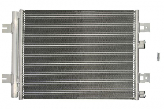 Condensator climatizare (cu uscator) potrivit DACIA DUSTER, DUSTER SUV, LOGAN, LOGAN EXPRESS, LOGAN MCV, SANDERO; LADA LARGUS; RENAULT DUSTER, LOGAN I, SANDERO STEPWAY I 1.2-1.6LPG 08.04-