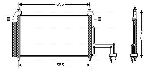 Condensator climatizare (cu uscator) potrivit FIAT STILO 1.2-2.4 10.01-08.08