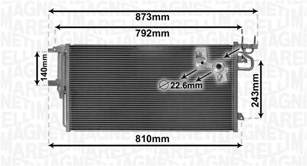 Condensator climatizare (cu uscator) potrivit FORD C-MAX II, FOCUS III, FOCUS III HATCHBACK, FOCUS III KOMBI, GRAND C-MAX, KUGA II, TOURNEO CONNECT V408 NADWOZIE WIELKO, TRANSIT CONNECT 1.5-2.3 09.14-