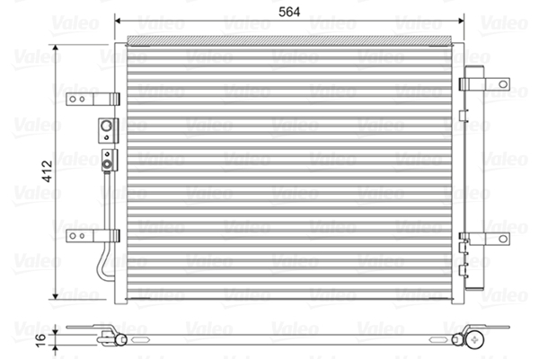 Condensator climatizare (cu uscator) potrivit HYUNDAI IONIQ; KIA NIRO, NIRO I; NISSAN NV200   EVALIA 1.6H Electric 07.14-