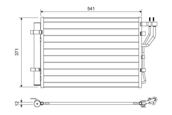 Condensator climatizare (cu uscator) potrivit HYUNDAI IX20; KIA VENGA 1.4-1.6LPG 02.10-07.19