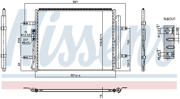 Condensator climatizare (cu uscator) potrivit HYUNDAI KONA, KONA SUV 1.6H 06.19-