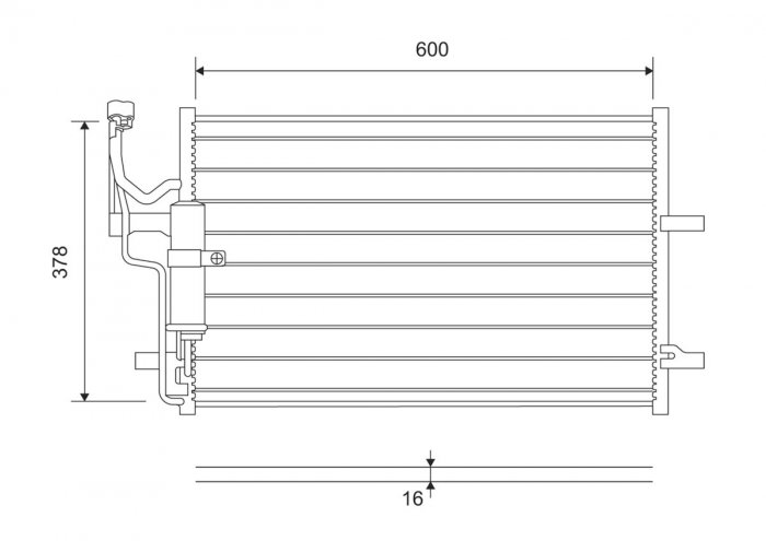 Condensator climatizare (cu uscator) potrivit MAZDA 3, 5 1.3-2.3 10.03-05.10