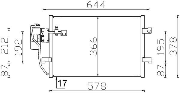 Condensator climatizare (cu uscator) potrivit MERCEDES A (W168), VANEO (414) 1.4-2.1 07.97-07.05