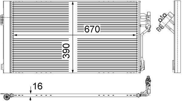 Condensator climatizare (cu uscator) potrivit MERCEDES VIANO (W639), VITO   MIXTO (W639), VITO (W639) 2.0D-3.7 09.03-