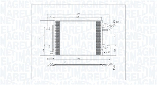Condensator climatizare (cu uscator) potrivit MITSUBISHI COLT CZC VI, COLT VI; SMART FORFOUR 1.1-1.5D 01.04-06.12