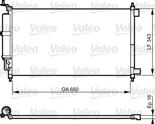 Condensator climatizare (cu uscator) potrivit NISSAN JUKE, MICRA C+C III, MICRA III, NOTE, TIIDA 1.2-1.8 01.03-12.19