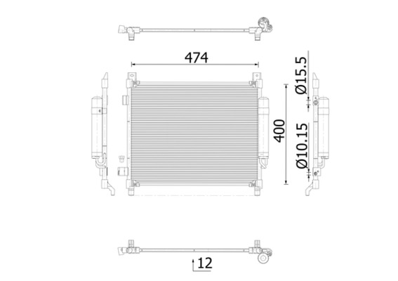 Condensator climatizare (cu uscator) potrivit NISSAN NOTE 1.2 08.12-12.16