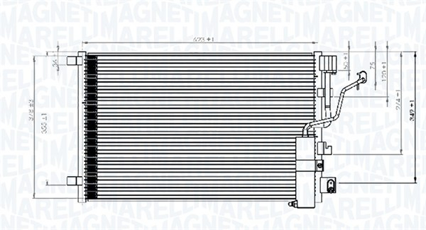 Condensator climatizare (cu uscator) potrivit NISSAN QASHQAI I 1.5D 1.6D 2.0D 11.06-04.14