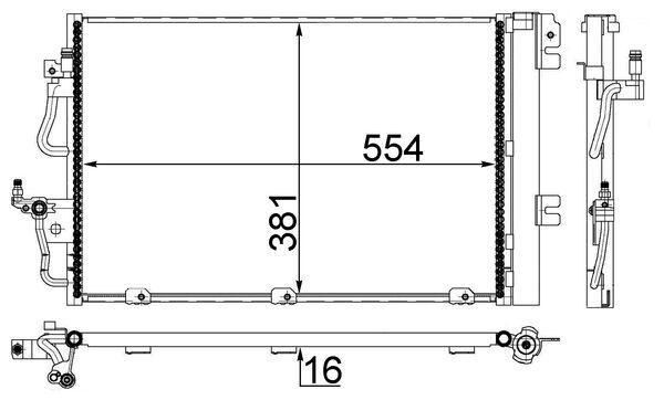 Condensator climatizare (cu uscator) potrivit OPEL ASTRA G, ASTRA H, ASTRA H CLASSIC, ASTRA H GTC, ASTRA H/KOMBI, ZAFIRA B, ZAFIRA B/MINIVAN 1.4-1.8LPG 02.98- [3]