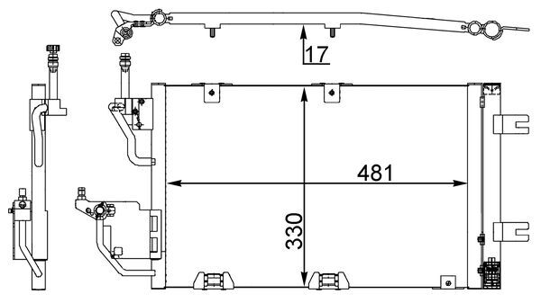 Condensator climatizare potrivit OPEL ASTRA H, ASTRA H CLASSIC, ASTRA H GTC, ASTRA H/KOMBI, ZAFIRA B, ZAFIRA B/MINIVAN 1.3D-2.0 dupa 2004 (cu uscator) [3]