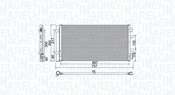 Condensator climatizare (cu uscator) potrivit RENAULT FLUENCE, GRAND SCENIC III, MEGANE, MEGANE III, MODUS, SCENIC III 1.2-2.0D 05.08-
