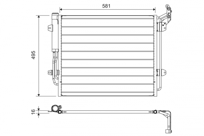 Condensator climatizare potrivit SEAT ALHAMBRA; VW SHARAN 1.4-2.0D 2010-2022 (cu uscator) [3]