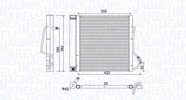 Condensator climatizare (cu uscator) potrivit SMART CABRIO, CITY-COUPE, CROSSBLADE, FORTWO 0.6 0.8D 07.98-01.07