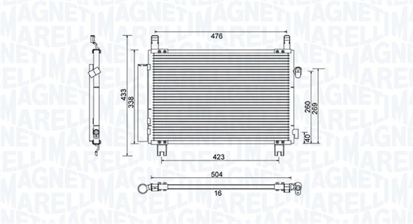 Condensator climatizare (cu uscator) potrivit TOYOTA YARIS 1.4D 08.05-12.12