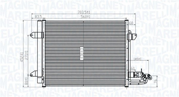 Condensator climatizare (cu uscator) potrivit VW CADDY III, CADDY III MINIVAN, TOURAN 1.4-2.0D 02.03-05.15