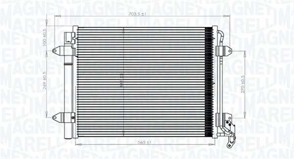 Condensator climatizare (cu uscator) potrivit VW TIGUAN 1.4 2.0 2.0D 09.07-07.18