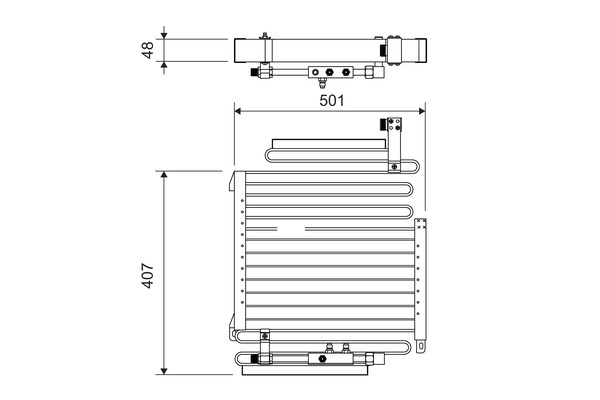 Condensator climatizare potrivit AUDI 80 B4, 90 B2, 90 B3, CABRIOLET B3, COUPE B3 2.0 2.2 2.3 10.84-12.96