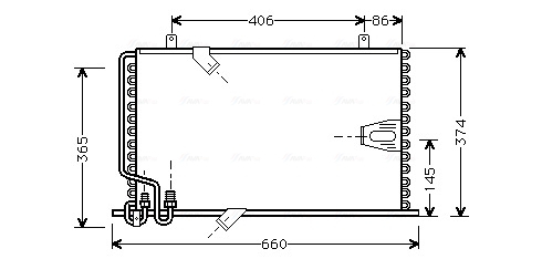 Condensator climatizare potrivit BMW 5 (E34) 2.5D 3.6 3.8 09.88-07.96