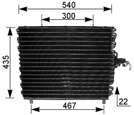 Condensator climatizare potrivit MERCEDES 124 (A124), 124 (C124), 124 T-MODEL (S124), 124 (W124), E (A124), E (C124), E T-MODEL (S124), E (W124) 2.0D-3.6 12.84-03.98