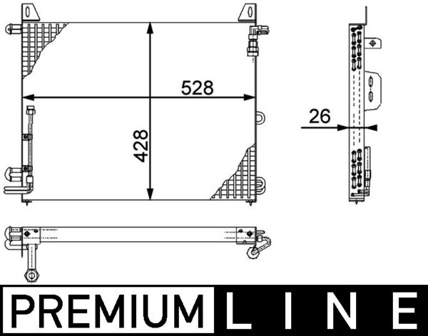 Condensator climatizare potrivit MERCEDES SL (R107) 2.9 4.1 4.9 05.80-08.89