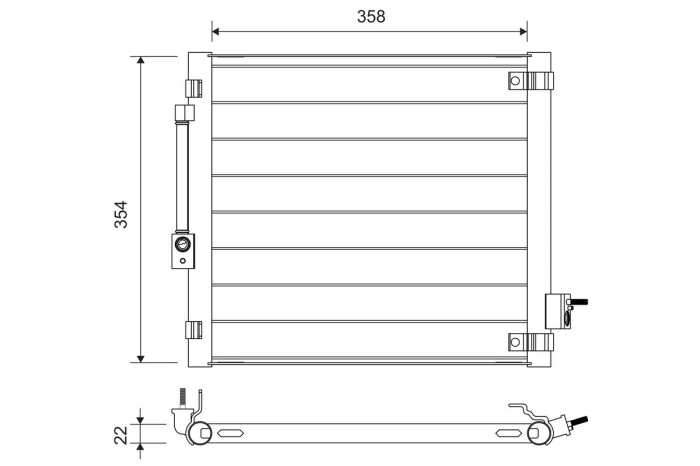 Condensator climatizare potrivit TESLA MODEL S Electric 09.12-