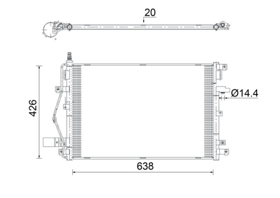 Condensator climatizare potrivit VOLVO XC90 I 2.4D-4.4 06.02-12.14