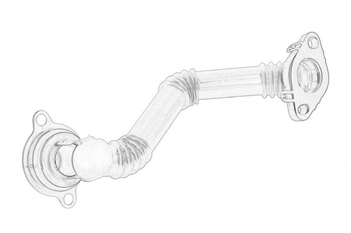 Conducta tubulara EGR potrivit DS DS 3, DS 4, DS 5; CITROEN BERLINGO, BERLINGO MULTISPACE, BERLINGO MINIVAN, C3   C3 ORIGIN III, C3 AIRCROSS II, C3 II, C3 PICASSO, C4 CACTUS 1.6D 04.08-