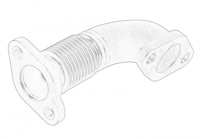 Conducta tubulara EGR potrivit VW CRAFTER, CRAFTER 30-50, TRANSPORTER T6, TRANSPORTER T6   CARAVELLE T6 2.0D 05.11-