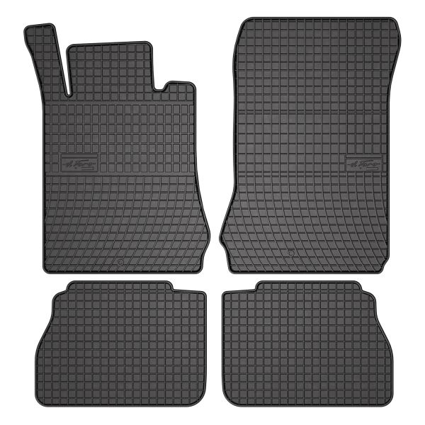 Covor podea FROGUM cauciuc, 4 buc. BASIC, fata spate, set, culoare neagra, potrivit MERCEDES E (W210) 06.95-03.02, Saloon