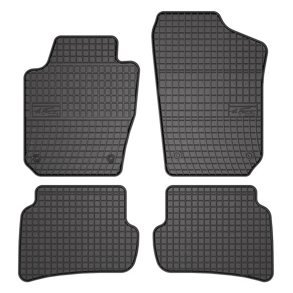 Covor podea FROGUM cauciuc, 4 buc. BASIC, fata spate, set, culoare neagra, potrivit SEAT IBIZA IV, IBIZA IV SC, IBIZA IV ST; SKODA FABIA III 03.08-12.22, Liftback