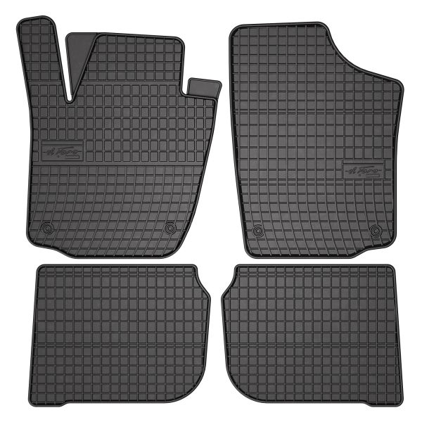 Covor podea FROGUM cauciuc, 4 buc. BASIC, fata spate, set, culoare neagra, potrivit SEAT TOLEDO IV; SKODA RAPID 07.12-03.22, Liftback