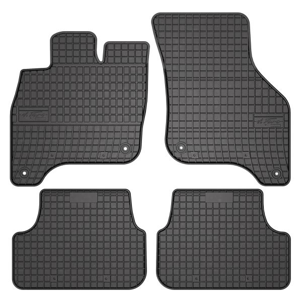 Covor podea FROGUM cauciuc, 4 buc. BASIC, fata spate, set, culoare neagra, potrivit VW GOLF VII 03.14-01.21, (Hybrid model version)