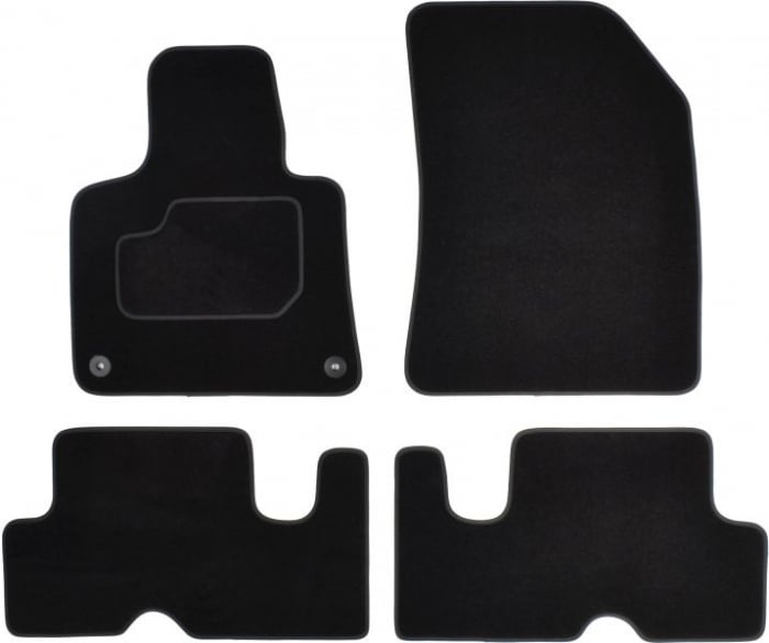 Covor podea MAMMOOTH Velours, 4 buc., fata spate, set, culoare neagra, potrivit CITROEN C4 GRAND PICASSO II, C4 PICASSO II 02.13-, Van, 5 places