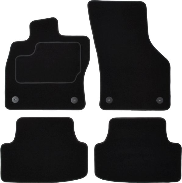 Covor podea MAMMOOTH Velours, 4 buc., set, culoare neagra, potrivit SEAT LEON 09.12-08.20, Saloon