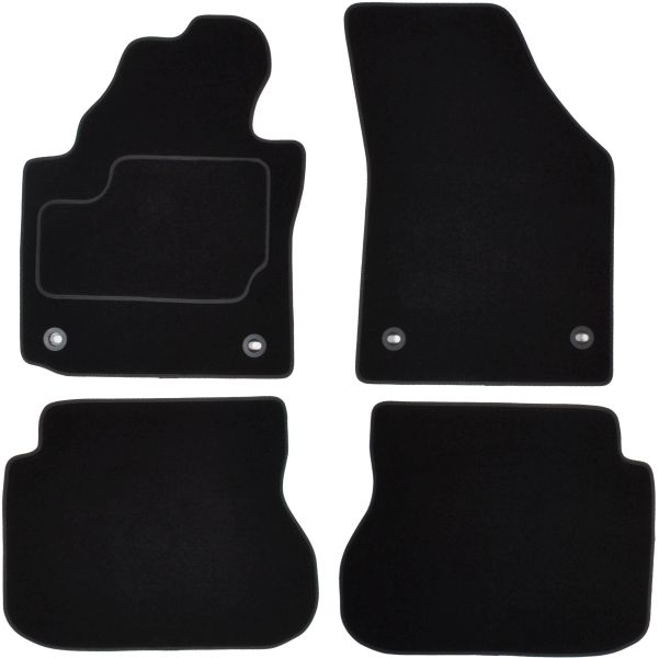 Covor podea MAMMOOTH Velours, set, culoare neagra, potrivit VW CADDY III, CADDY III MINIVAN 03.04-05.15, Delivery van, 7 places; extra long version