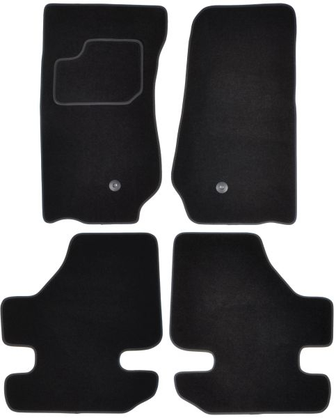 Covorase auto (set, velur, 4 bucati, culoare negru, 2-door) JEEP WRANGLER III dupa 2006