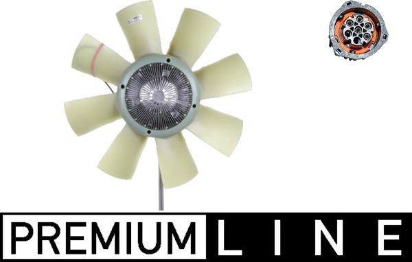 Cupla ventilator radiator (cu ventilator, 680mm, numar lame: 8) potrivit VOLVO FM, FM II, FM12 D11A-370-D13C500 08.98-