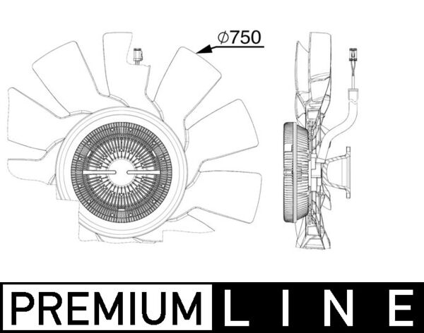 Cupla ventilator radiator (cu ventilator, 750mm, numar lame: 11, numar pini: 6) potrivit SCANIA S DC13.139-DC16.118 dupa 2016 [3]