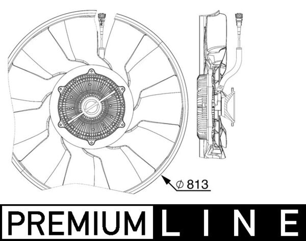 Cupla ventilator radiator (cu ventilator, 813mm, numar lame: 11, numar pini: 6) potrivit MERCEDES ACTROS MP4 / MP5, ANTOS, AROCS, ECONIC 2; RVI D; SETRA 400 DTI8-122HQ-OM936.974 dupa 2011 [3]