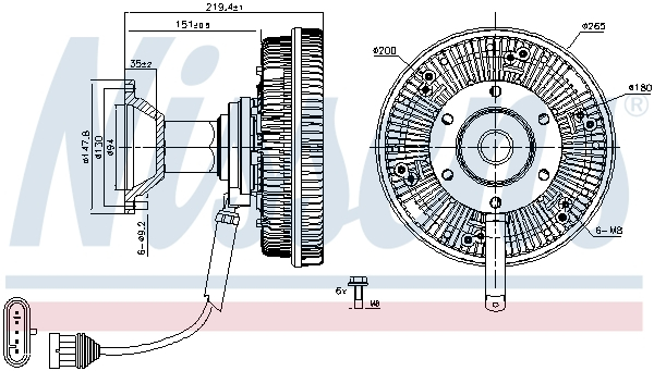 Cupla ventilator radiator (numar pini: 5) EURO 6 potrivit IVECO STRALIS I, STRALIS II, S-WAY, X-WAY F2BE0681C-F3HFL611G 06.03- [3]