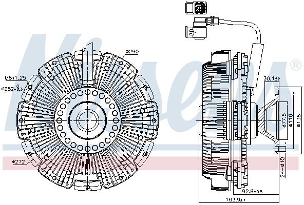 Cupla ventilator radiator (numar pini: 6) EURO 6 potrivit DAF XF 106 MX-11320-MX-13390 10.12- [3]