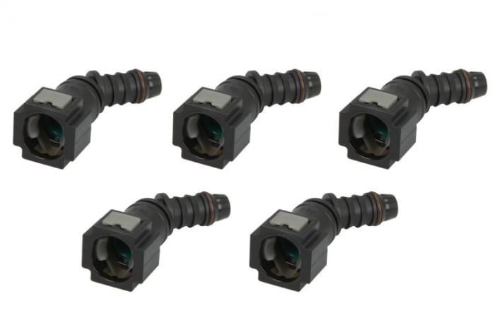 Cuplaj furtun combustibil (unghi, 45 , diametru: 8mm, ID 8; 8mm x 10mm, pret pentru 5 buc.)