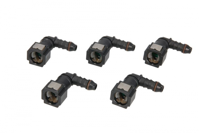 Cuplaj furtun combustibil (unghi, diametru: 6,3mm, ID 6; 6mm x 8mm, pret pentru 5 buc.)