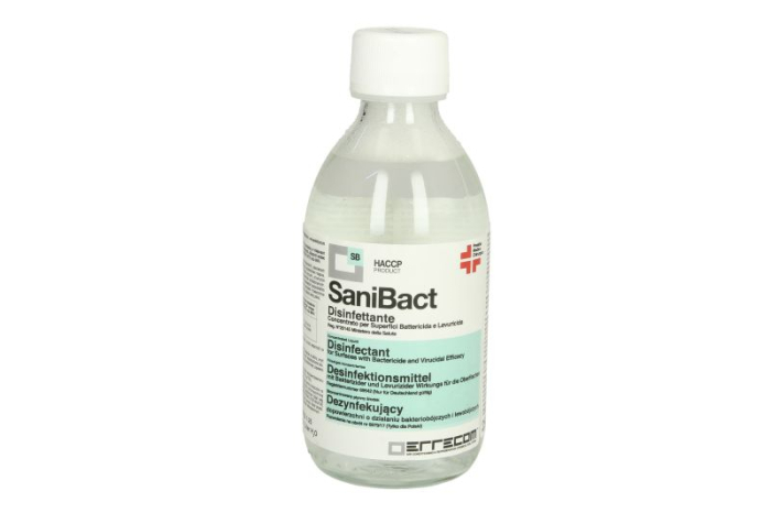 Dezinfectant SANIBACT 0,25l, destinat pentru: suprafete, aplicatie: bactericid, curatare, dezinfectare, virucid, fara alcool, concentrat: 1:25 [1]